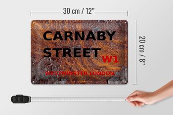 Plaque en tôle Londres 30x20cm Westminster Carnaby Street W1 4