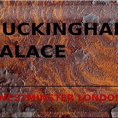 Targa in metallo Londra 30x20 cm Street Buckingham Palace Ruggine
