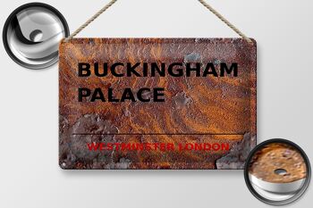 Plaque en tôle Londres 30 x 20 cm Rue Buckingham Palace Rouille 2