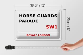 Plaque en tôle Londres 30x20cm Royale Horse Guards Parade SW1 4