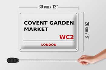 Plaque en tôle Londres 30x20cm Covent Garden Market WC2 4