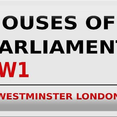 Plaque en tôle Londres 30x20cm Houses of Parliament SW1