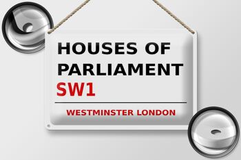 Plaque en tôle Londres 30x20cm Houses of Parliament SW1 2