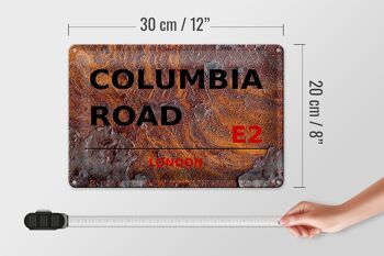 Plaque en tôle Londres 30x20cm Columbia Road E2 Rouille 4