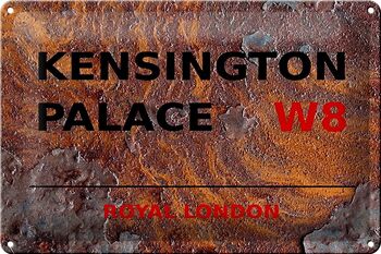 Plaque en tôle Londres 30x20cm Royal Kensington Palace W8 Rouille 1