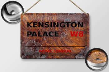 Plaque en tôle Londres 30x20cm Royal Kensington Palace W8 Rouille 2