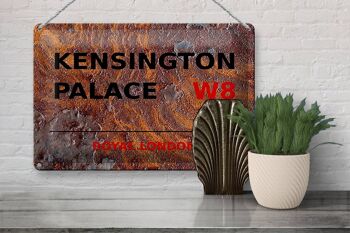 Plaque en tôle Londres 30x20cm Royal Kensington Palace W8 Rouille 3