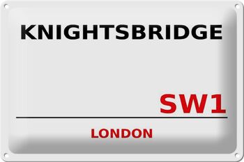 Plaque en tôle Londres 30x20cm Knightsbridge SW1 1