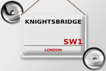 Plaque en tôle Londres 30x20cm Knightsbridge SW1 2