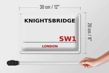Plaque en tôle Londres 30x20cm Knightsbridge SW1 4