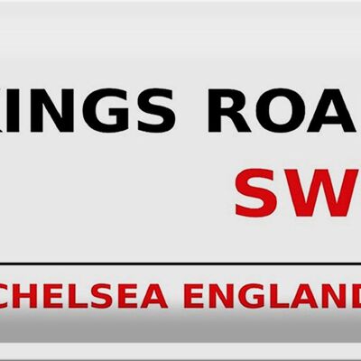Cartel de chapa Londres 30x20cm Inglaterra Chelsea Kings Road SW5