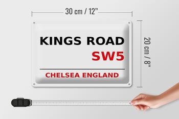 Signe en étain londres 30x20cm, angleterre Chelsea Kings Road SW5 4