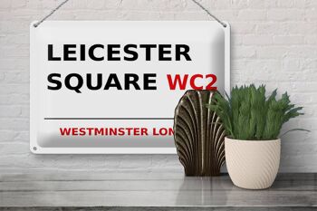 Plaque en tôle Londres 30x20cm Westminster Leicester Square WC2 3