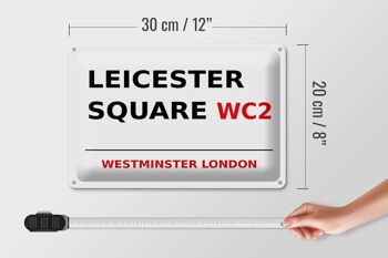 Plaque en tôle Londres 30x20cm Westminster Leicester Square WC2 4