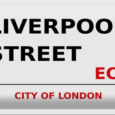 Blechschild London 30x20cm City Liverpool Street EC3