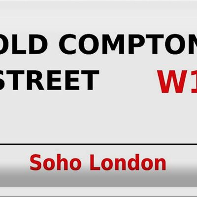 Panneau en étain Londres 30x20cm Soho Old Compton Street W1