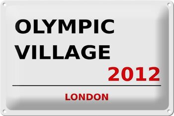Plaque en tôle Londres 30x20cm Village Olympique 2012 1