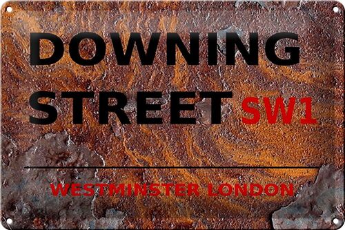 Blechschild London 30x20cm Westminster downing Street SW1 Rost