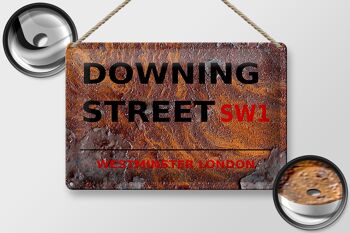 Plaque en tôle Londres 30x20cm Westminster Downing Street SW1 Rouille 2