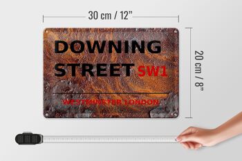 Plaque en tôle Londres 30x20cm Westminster Downing Street SW1 Rouille 4