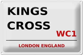 Panneau en étain de Londres, 30x20cm, Angleterre Kings Cross WC1 1