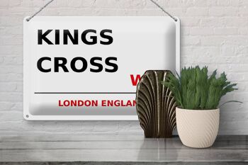 Panneau en étain de Londres, 30x20cm, Angleterre Kings Cross WC1 3