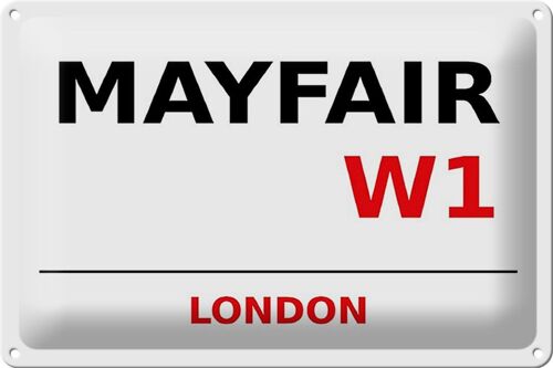 Blechschild London 30x20cm Mayfair W1 Wanddeko