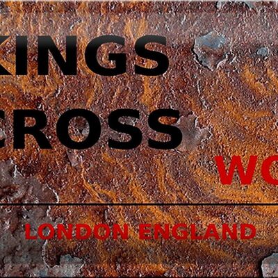 Blechschild London 30x20cm England Kings Cross WC1 Rost