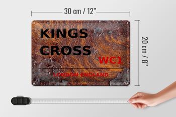 Signe en étain Londres 30x20cm Angleterre Kings Cross WC1 Rouille 4