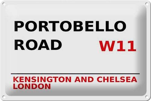 Blechschild London 30x20cm Portobello Road W11 Kensington