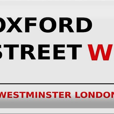Metal sign London 30x20cm Westminster Oxford Street W1