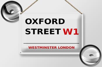 Plaque en tôle Londres 30x20cm Westminster Oxford Street W1 2