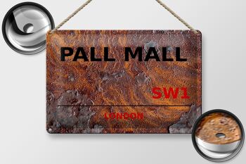 Plaque en tôle Londres 30x20cm Pall Mall SW1 Rouille 2