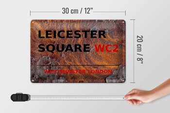 Plaque en tôle Londres 30x20cm Westminster Leicester Square WC2 rouille 4