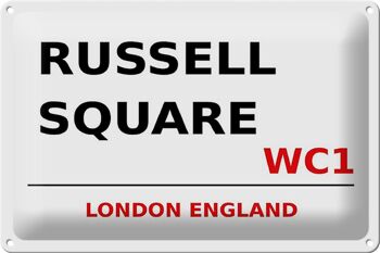 Panneau en étain Londres 30x20cm Angleterre Russell Square WC1 1