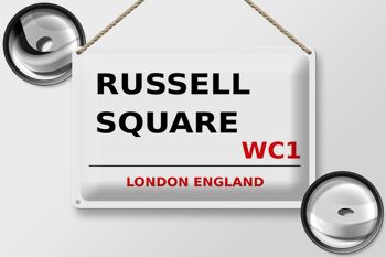 Panneau en étain Londres 30x20cm Angleterre Russell Square WC1 2