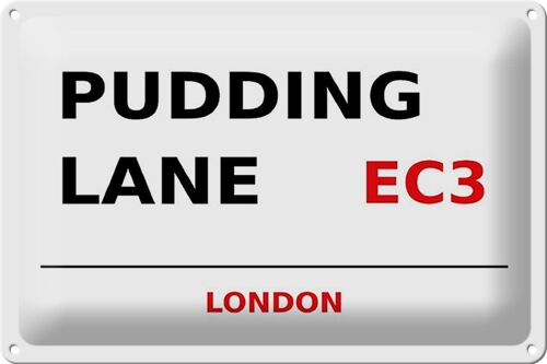 Blechschild London 30x20cm Pudding Lane EC3 Wanddeko