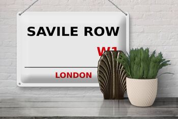 Plaque en tôle Londres 30x20cm Savile Row W1 3