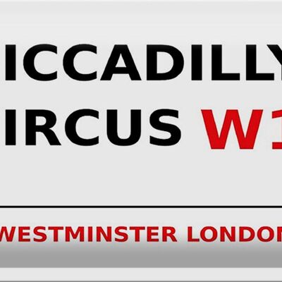 Plaque en tôle Londres 30x20cm Westminster Piccadilly Circus W1