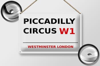 Plaque en tôle Londres 30x20cm Westminster Piccadilly Circus W1 2