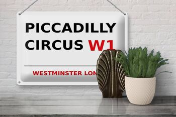Plaque en tôle Londres 30x20cm Westminster Piccadilly Circus W1 3