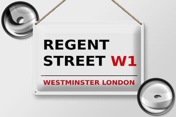 Plaque en tôle Londres 30x20cm Westminster Regent Street W1 2