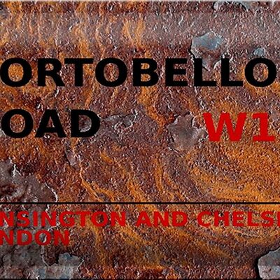 Blechschild London 30x20cm Portobello Road W11 Kensington rost