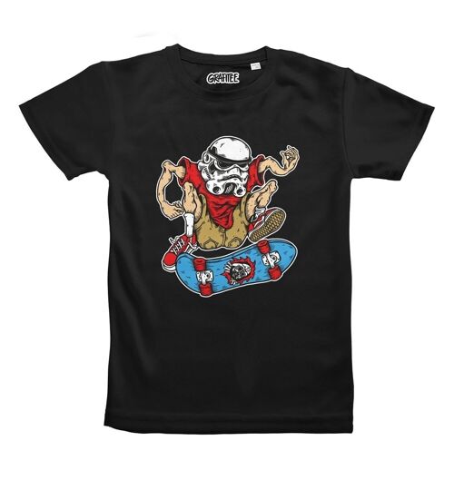 T-shirt Trooper Skater - Tshirt Star Wars Stormtrooper & skateboard