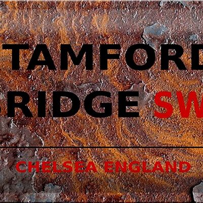 Blechschild London 30x20cm England Stamford Bridge SW6 Rost