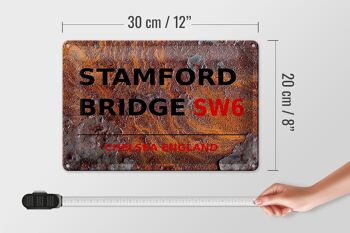 Panneau en étain Londres 30x20cm Angleterre Stamford Bridge SW6 Rouille 4
