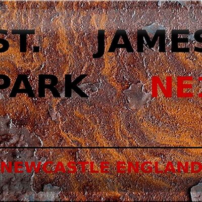 Targa in metallo Inghilterra 30x20 cm Newcastle St. James Park NE1 ruggine