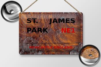 Plaque en tôle Angleterre 30x20cm Newcastle St. James Park NE1 rouille 2