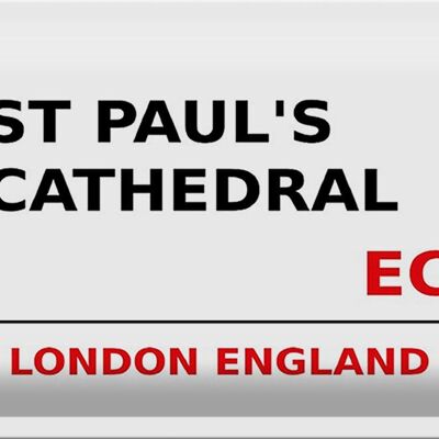 Cartel de chapa Londres 30x20cm Inglaterra Catedral de San Pablo EC4