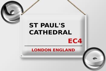 Plaque en tôle Londres 30x20cm Angleterre Cathédrale Saint-Paul EC4 2